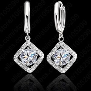 New Square Design SS and Zircon Earrings